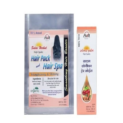 COMBO HAIR PACK AND HAIR SPA + SOLAR HERBAL ALMOND ONION HAIR OIL